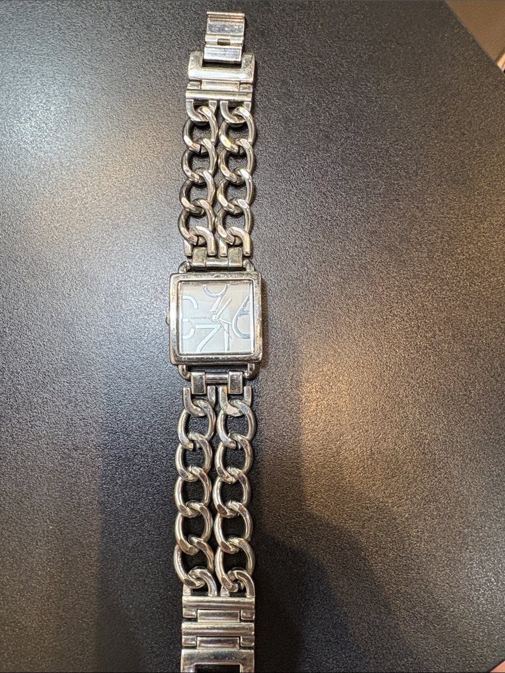 BCBGMaxAzria Silver Link Chain Bracelet Watch